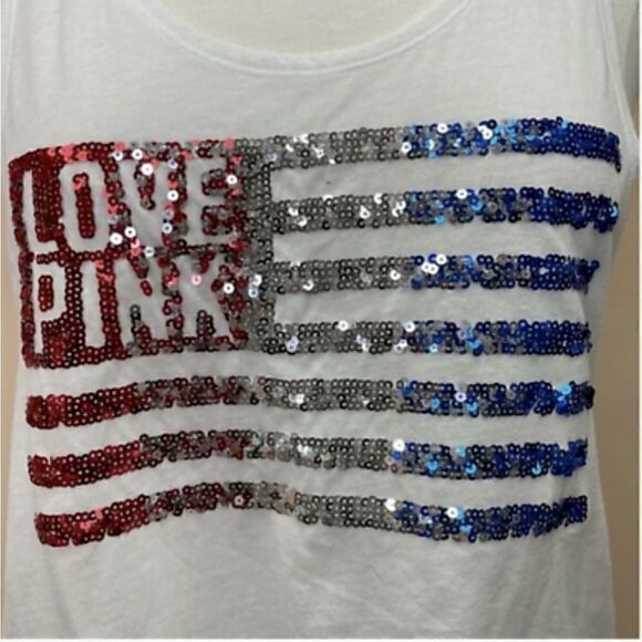 VS PINK Sequined Flag Tank Top - Picture 4 of 8